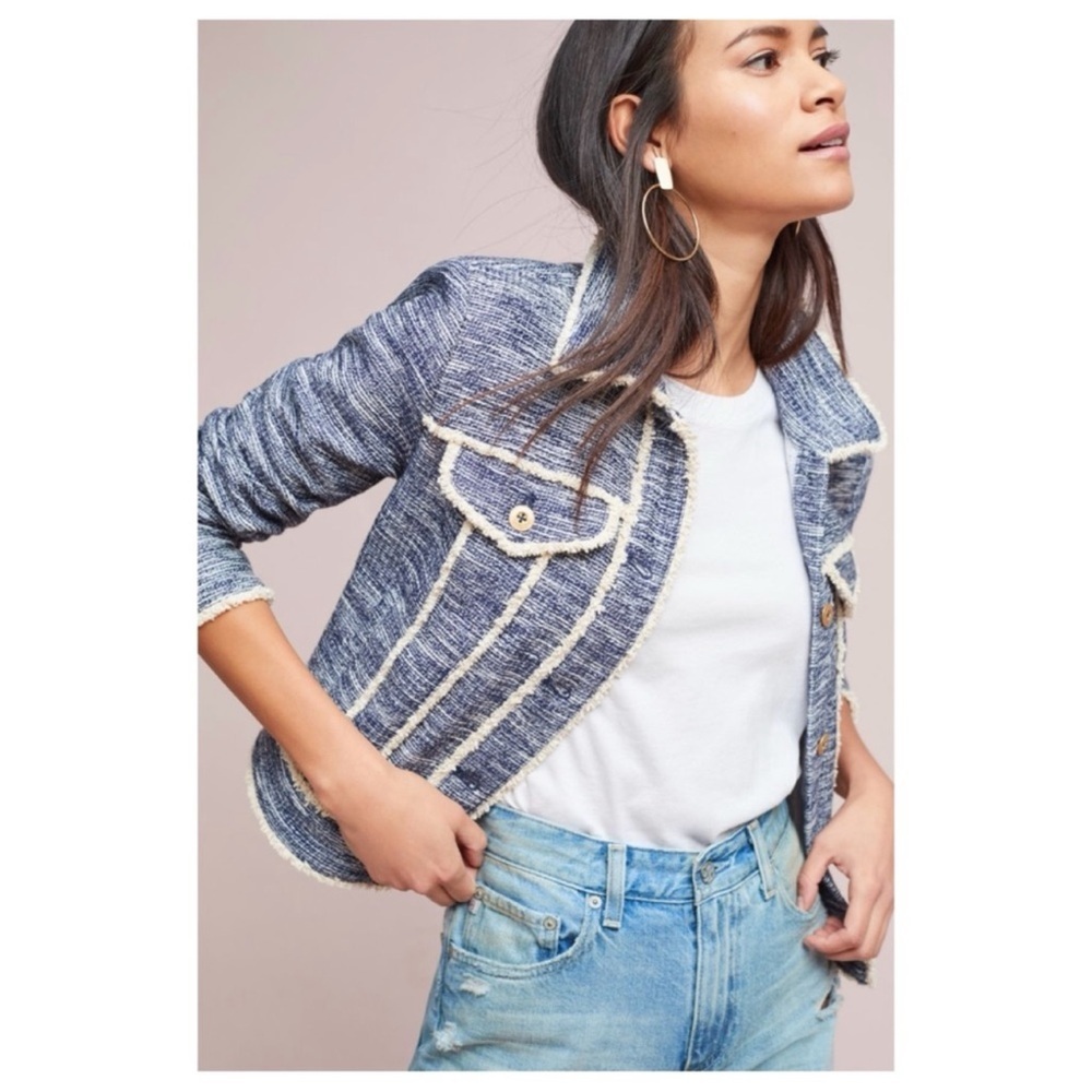 Anthropologie Ett Twa woven trucker jacket - Picture 2 of 10